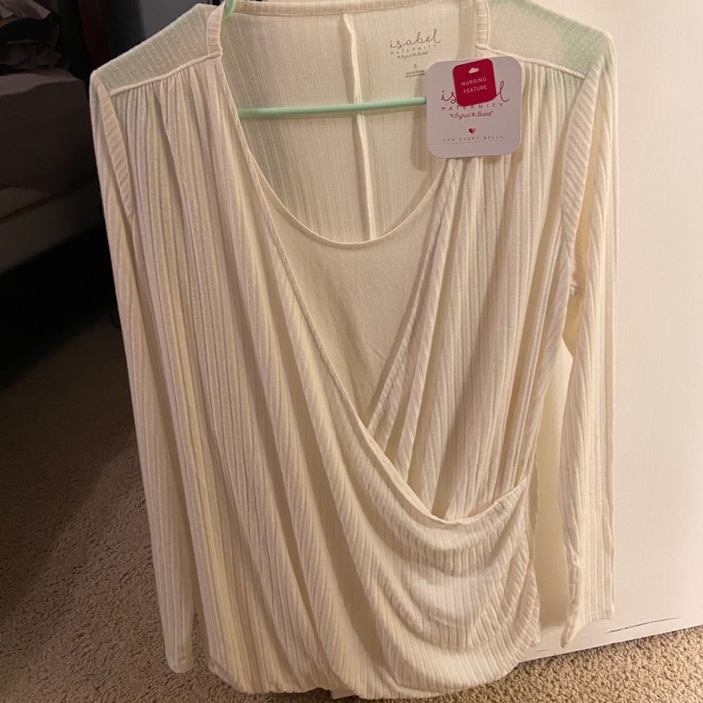 White maternity shirt
